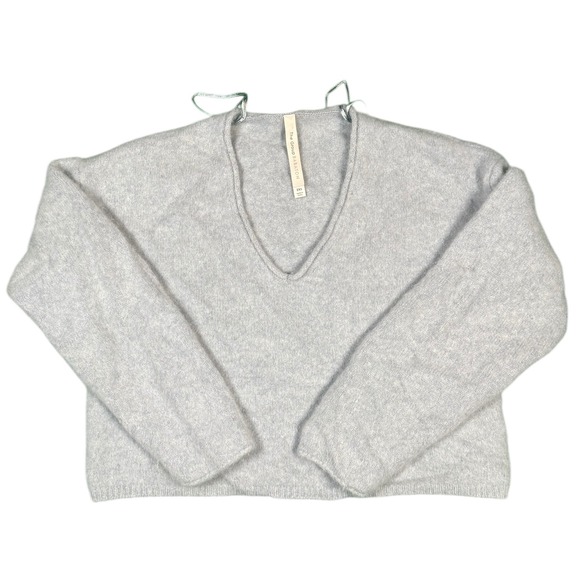 The Group Babaton Sweaters - The Group Babaton Light Blue V Neck Cashmere Cropped Sweater 2XS